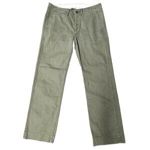 Stylish Khaki Green Chino pants. 32 x 32 100% cotton. Wide belt loop. Excellent